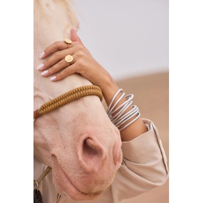IKITA Paris Bracelet Jonc Bouddhiste Epais Argenté.