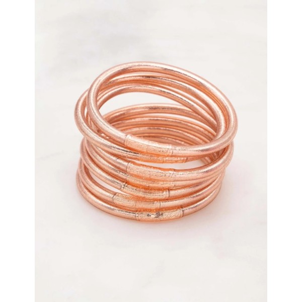 IKITA Paris Bracelet Jonc Bouddhiste Epais Champagne.