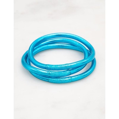 IKITA Paris Bracelet Jonc Bouddhiste Epais Bleu Azur.