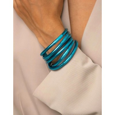 IKITA Paris Bracelet Jonc Bouddhiste Epais Bleu Azur.