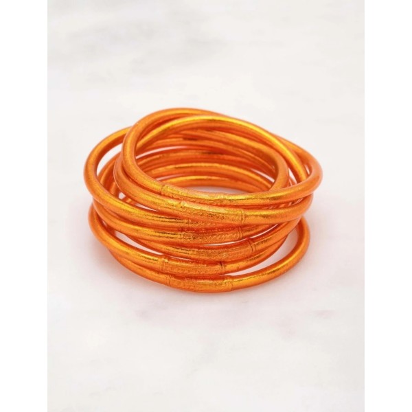IKITA Paris Bracelet Jonc Bouddhiste Epais Orange.