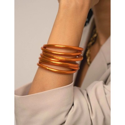 IKITA Paris Bracelet Jonc Bouddhiste Epais Orange.