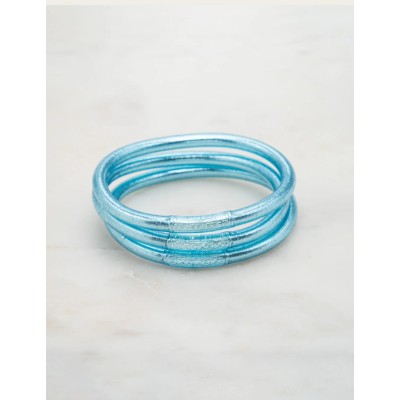 IKITA Paris Bracelet Jonc Bouddhiste Epais Bleu Ciel.