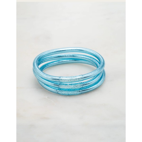 IKITA Paris Bracelet Jonc Bouddhiste Epais Bleu Ciel.