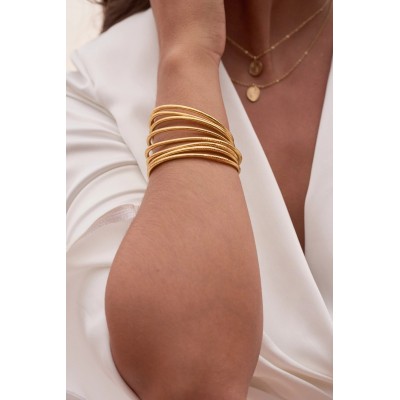 IKITA Paris Bracelet Jonc Bouddhiste Fin Doré.