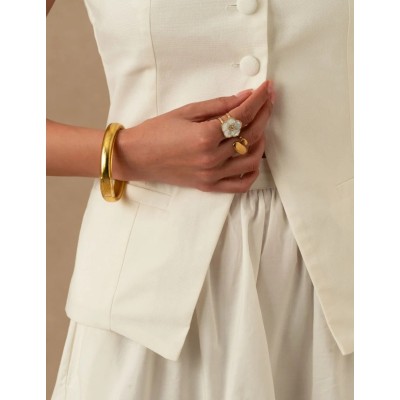 IKITA Paris Bracelet Jonc Bouddhiste Yantra Doré