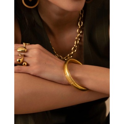 IKITA Paris Bracelet Jonc Bouddhiste Yantra Doré
