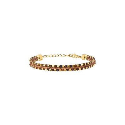 Bracelet N°3 en cuir et œil de tigre