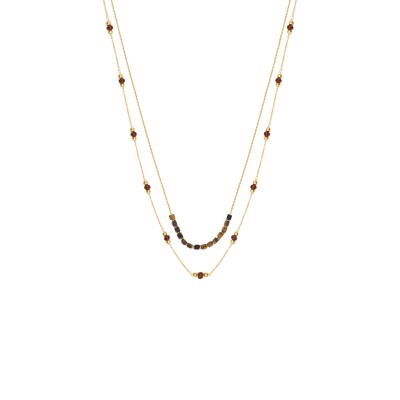 Collier N°3 œil de tigre et perles Miyuki