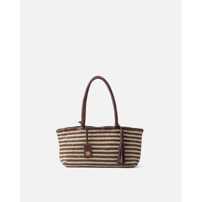 Sac BIBA Perkins en cuir beige & marron