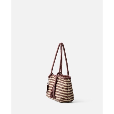Sac BIBA Perkins en cuir beige & marron