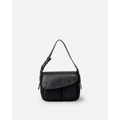 Sac BIBA Blunt bandoulière en cuir noir