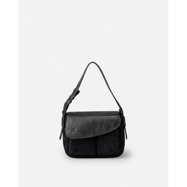 Sac BIBA Blunt bandoulière en cuir noir
