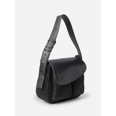 Sac BIBA Blunt bandoulière en cuir noir