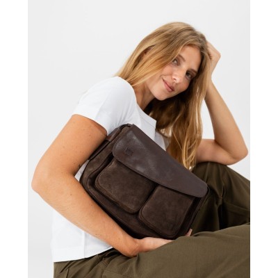 Sac BIBA Blunt bandoulière en cuir marron
