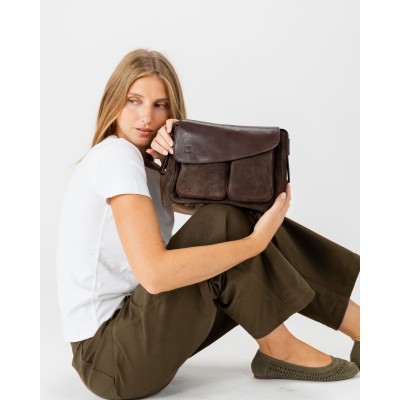 Sac BIBA Blunt bandoulière en cuir marron