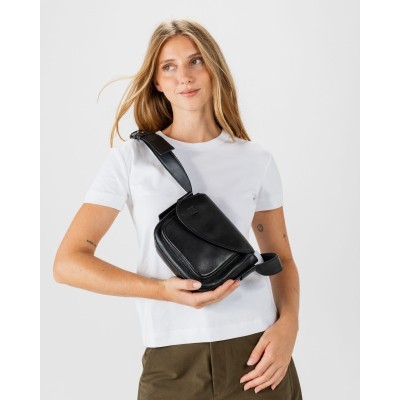 Sac BIBA Blunt Cross Bag en cuir noir