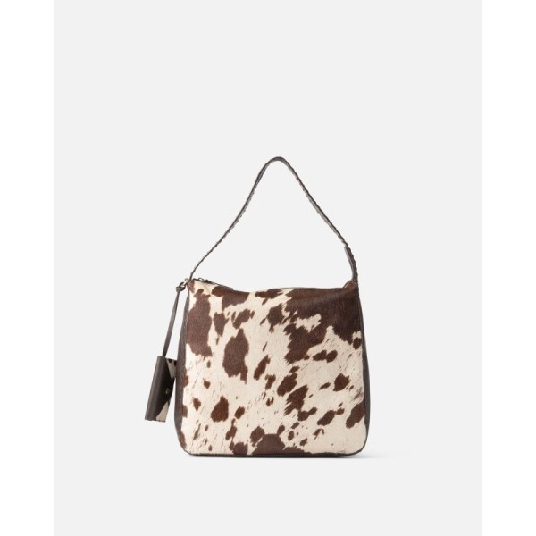 Sac BIBA Genola hobo en cuir et poil de vache