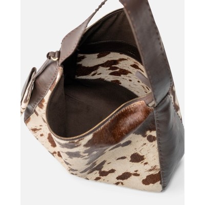 Sac BIBA Genola hobo en cuir et poil de vache