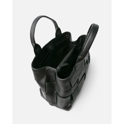 Sac BIBA Wann bowling en cuir noir tressé