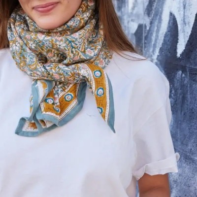 Foulard BONHEUR DU JOUR Absynthe vert de gris