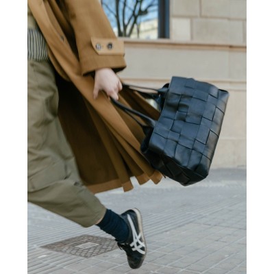 Sac BIBA Wann cabas en cuir noir tressé