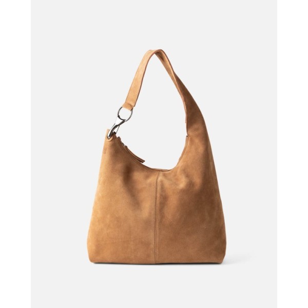 Sac BIBA Jackpot hobo en cuir suédé tabac brun