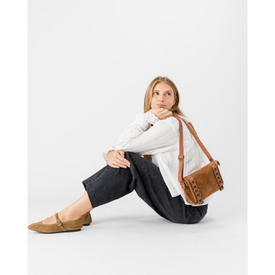 Sac BIBA Ruggles bandoulière en daim camel