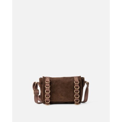 Sac BIBA Ruggles bandoulière en daim marron foncé