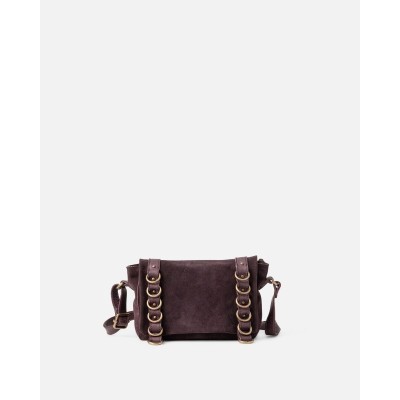 Sac BIBA Ruggles bandoulière en daim bordeaux