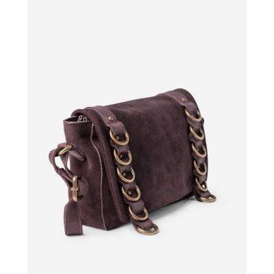 Sac BIBA Ruggles bandoulière en daim bordeaux