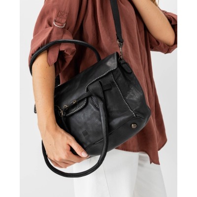Sac cabas Kendall BIBA en cuir noir