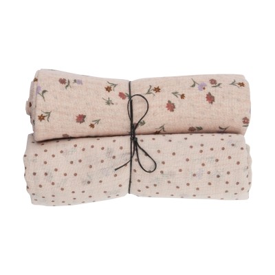WOOLY ORGANIC - Lot 2 langes en mousseline - Pink
