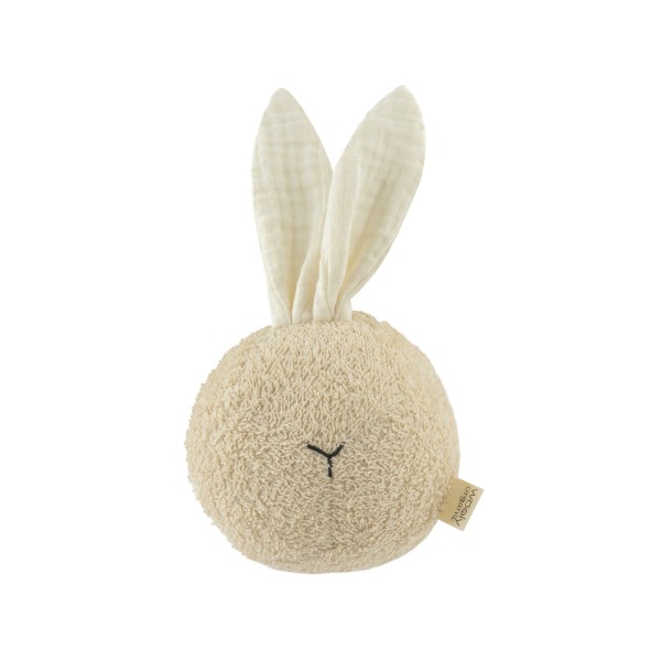 WOOLY ORGANIC - Balle souple à oreilles lapin - Biscuit