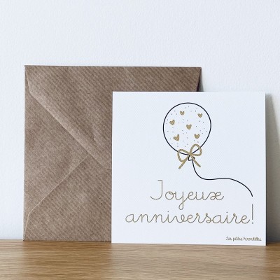 LES PETITES HIRONDELLES - Carte & enveloppe "Joyeux Anniversaire"