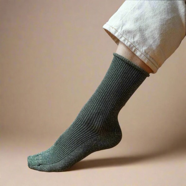 KLUE - Chaussettes à paillettes - Kaki