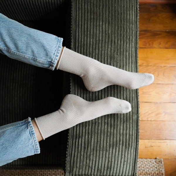 KLUE - Chaussettes à paillettes - Beige