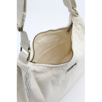 HINBAG - Sac Rosa Velours - Ecru