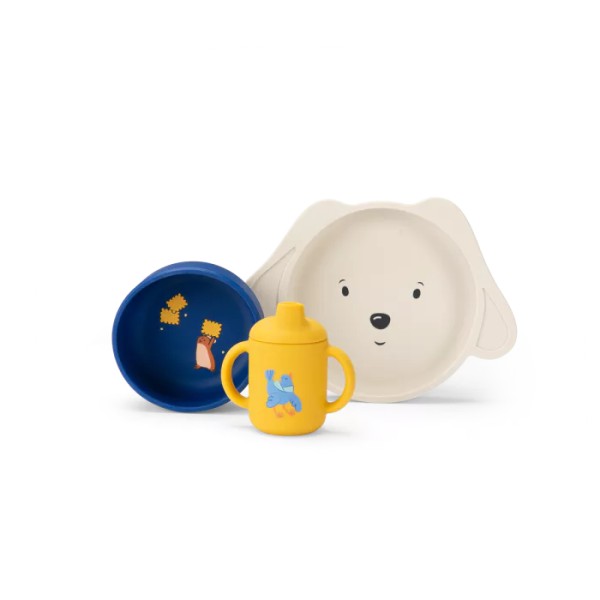 MOULIN ROTY - Set vaisselle Silicone - Puce & Pilou
