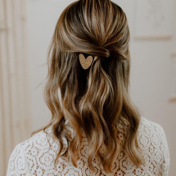 LES PETITES HIRONDELLES - Barrette simple cœur - Doré