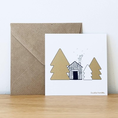 LES PETITES HIRONDELLES - Carte avec enveloppe - Cabane