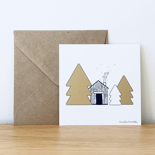 LES PETITES HIRONDELLES - Carte avec enveloppe - Cabane