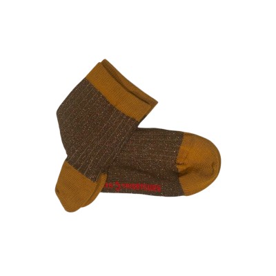 LES 3 TRICOTEURS - Chaussettes à paillettes - Marron