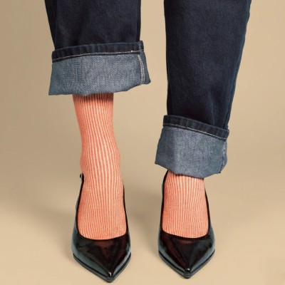 KLUE - Chaussettes à paillettes - Brique