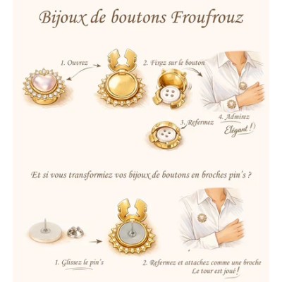 FROUFROUZ - Bijou de Bouton Mila - Mauve