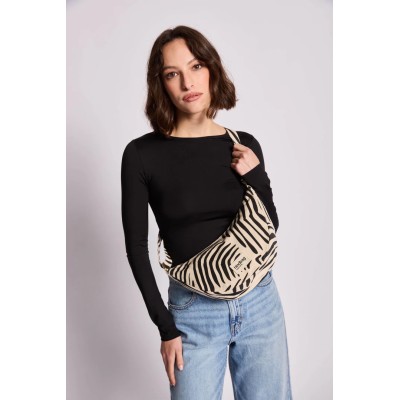 HINDBAG - Sac Demi Lune Andrea - Zèbre
