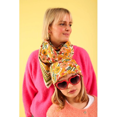 MAISON AUGUSTIN - Foulard Adulte - Floral Ocre