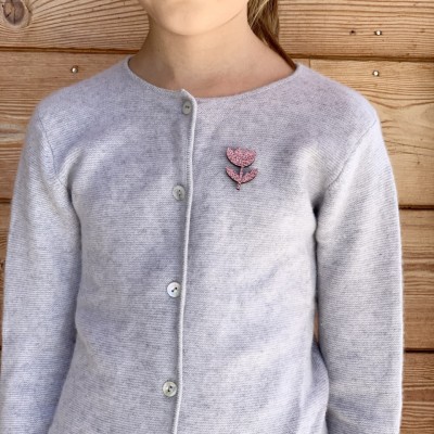 LES PETITES HIRONDELLES - Pins Fleur Tige - Rose