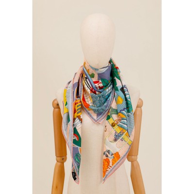 MAISON FANLI - Foulard Coton Gâteaux Fous - Lavande
