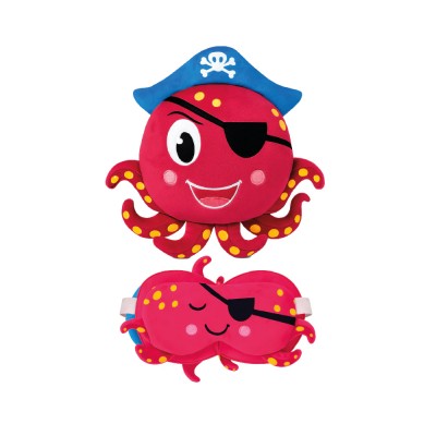 ZOONAP - Oreiller de voyage avec masque pour les yeux - Octopus